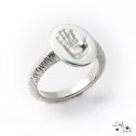 Personalisierter ovaler Ring mit 3D Abdruck